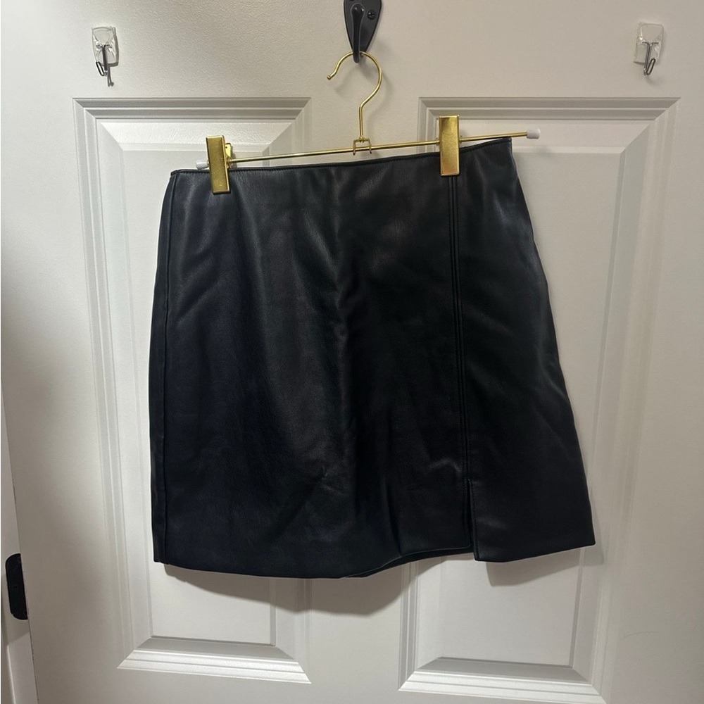 Leather mini skirt